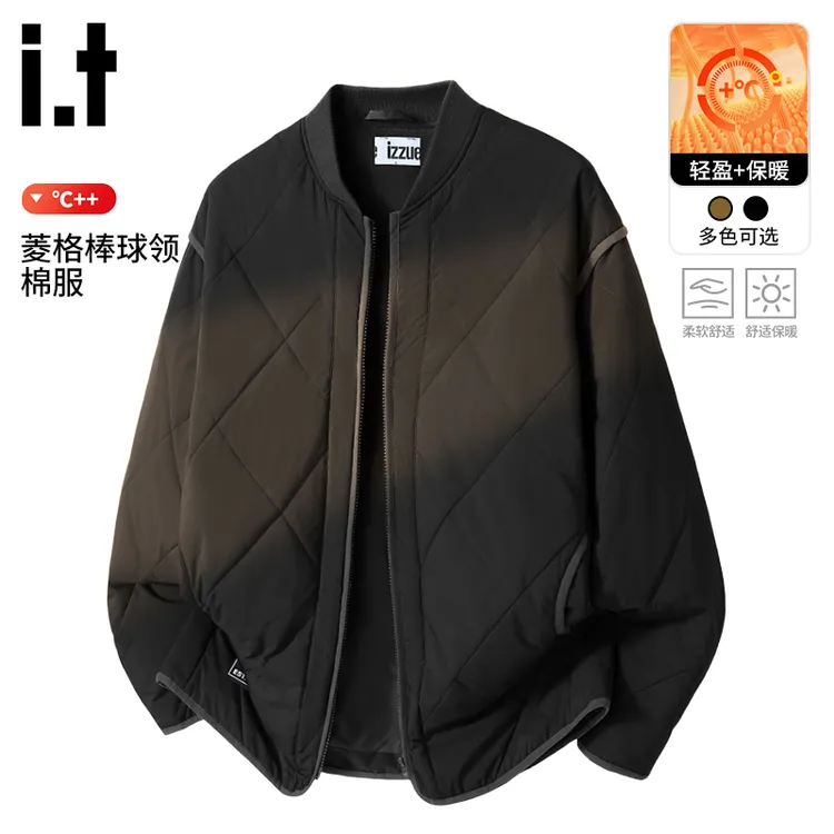 i.t izzue棉服男士外套秋冬款2025新款潮牌棉衣户外菱格保暖夹克B