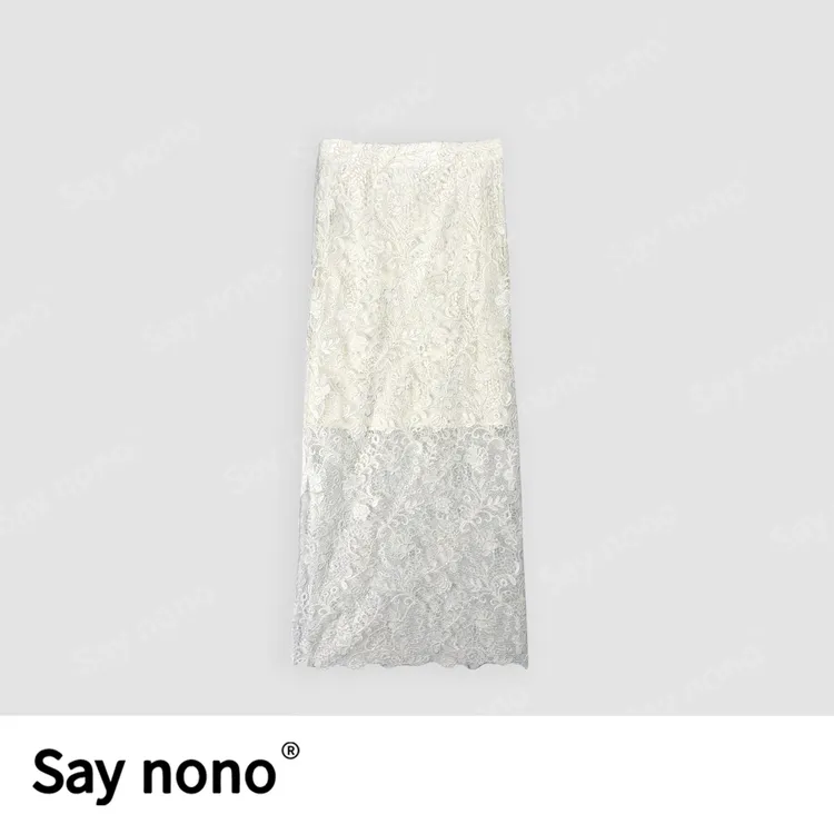 懒猫nono│Saynono春季新款蕾丝高腰显瘦中长款包臀半身裙H31126X