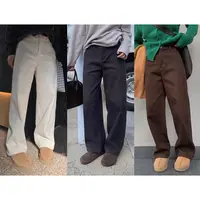 一三良品小个子 加厚加绒复古百搭显瘦休闲弯刀裤子女冬季Z590D