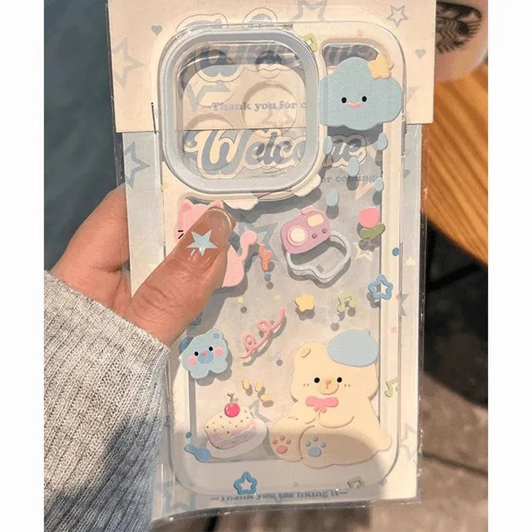 照相小熊适用苹果iphone小米15/14/13pro防摔vivo华为oppo手机壳