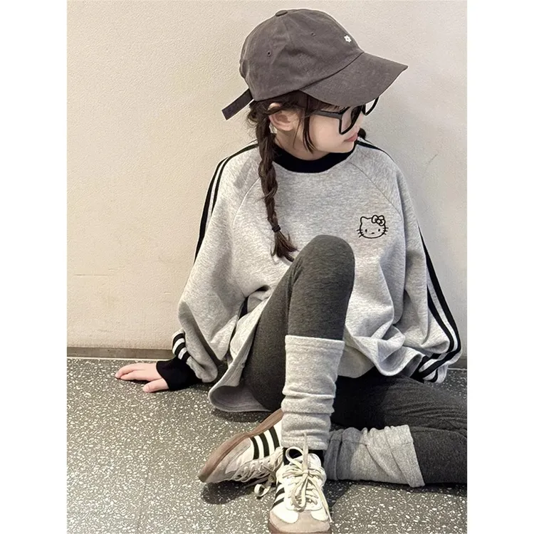 女童卫衣秋装2025新款儿童kitty猫衣服女孩中大童洋气上衣春秋装