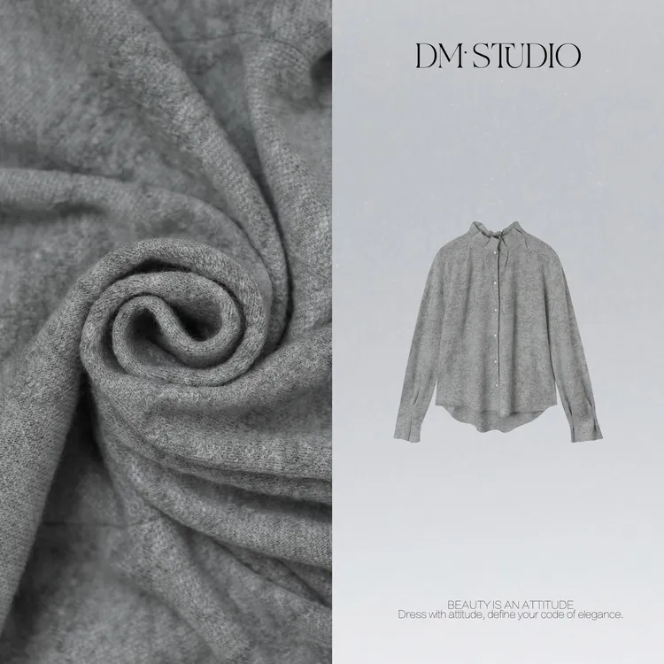 DEDM•STUDIO/精致感绣花百搭气质100%绵羊毛衬衣开衫2511CS/80139