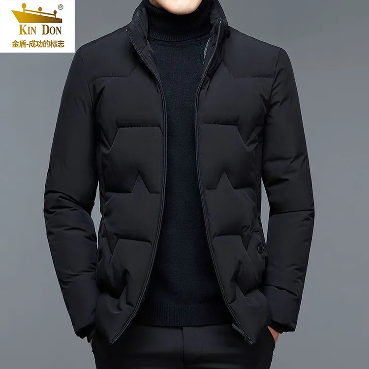 金盾正品新款冬季男士棉衣立领中年爸爸装商务休闲棉服外套