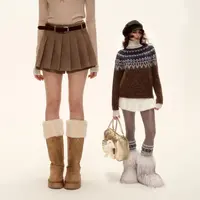 love asgony 腰带装饰A字百褶裙裤