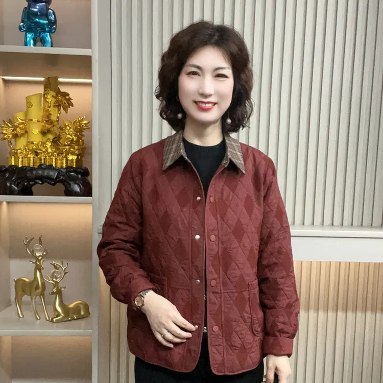 妈妈装流行时尚潮牌女装宽松春秋装外套休闲百搭长袖大码老年潮牌