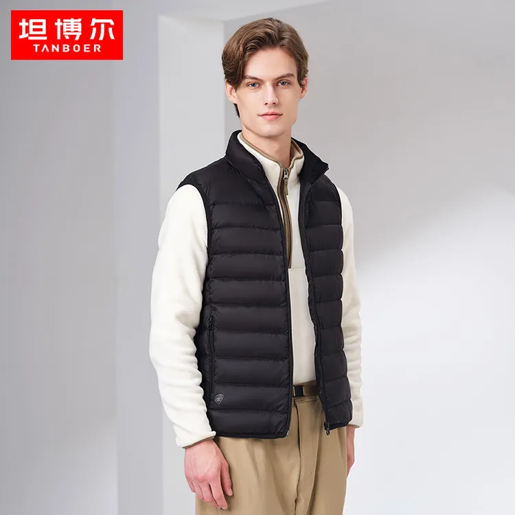 坦博尔商场同款羽绒马甲男士秋冬简约百搭立领保暖外套TA330001