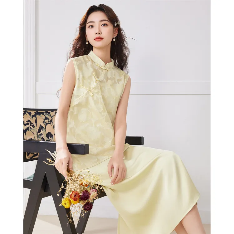 IEF/爱依服裙子2025夏季新款新中式改良高级浮光显瘦里外套裙