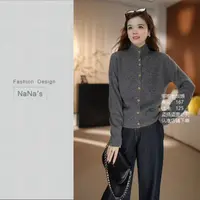 NaNa's秋冬新款七针加厚100纯羊毛针织开衫花纱高领显瘦外套1015