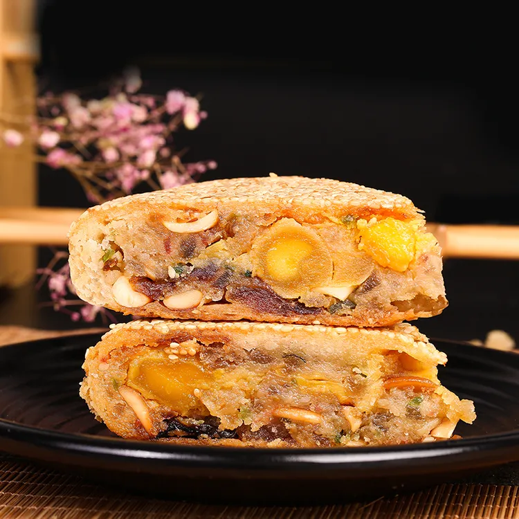 陈玉成温州特产桥墩大月饼鲜肉五仁蛋黄肉松老式月饼礼盒中秋节