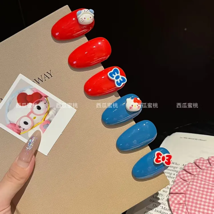 可爱红蓝蝴蝶结水滴发夹女前额侧边刘海夹碎发少女鸭嘴夹发卡发饰