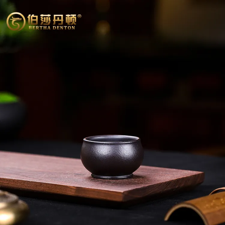 BERTHA DENTON/伯莎丹顿宜兴家藏紫砂品茗杯天青泥紫泥手工紫砂杯