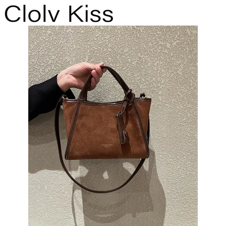 Clolv Kiss包包包通勤大容量2025手提包托特真皮磨砂新款女士单肩