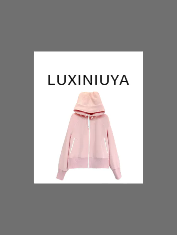 【LUXINIUYA】脱不下 鹅家羊毛抓绒飞行员夹克连帽外套#QDS063