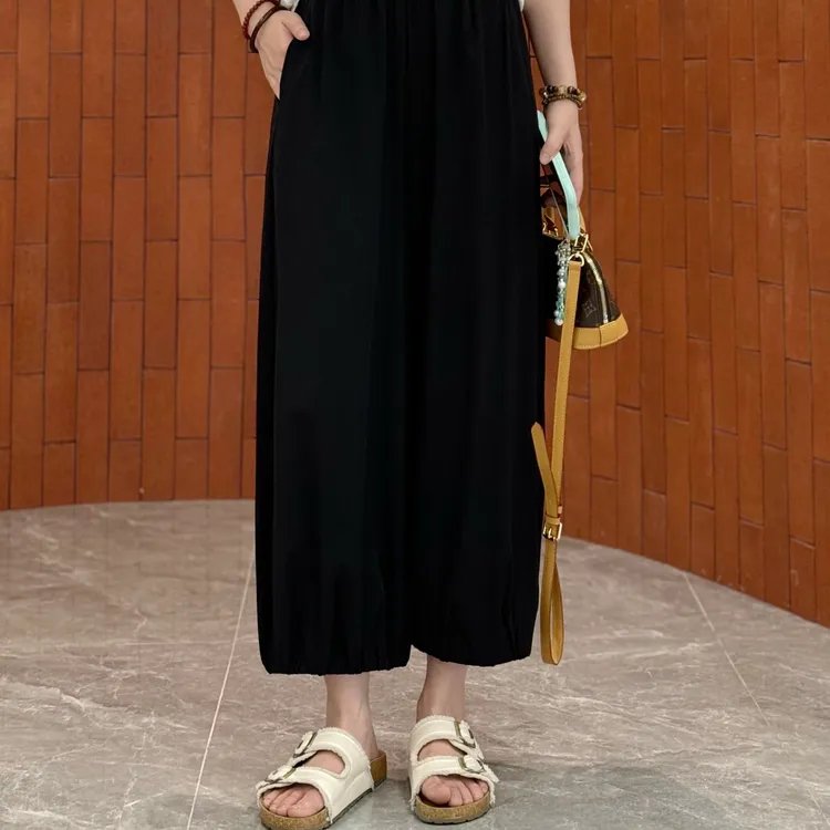 宿慕SUMU夏季速干灯笼裤2025新款6-16舒适百搭九分气球裤25185