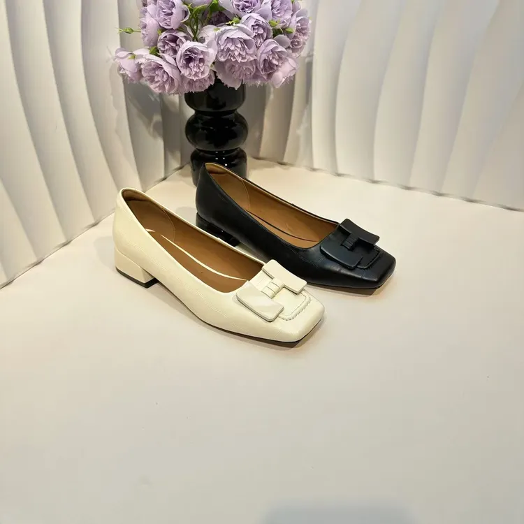 H89329黑白双色金标新款2025春夏单品女鞋