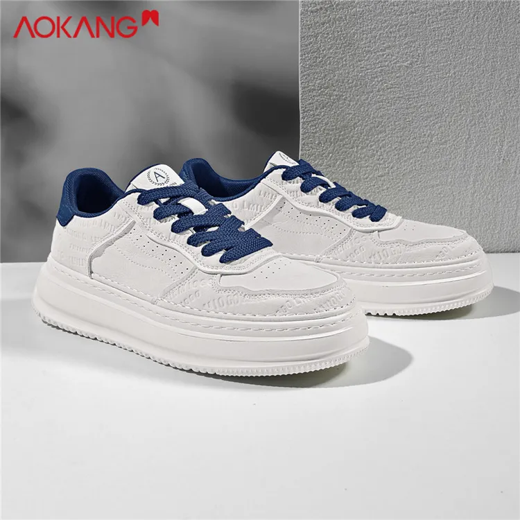 Aokang/奥康冰川蓝2025秋季欧若风百搭舒适防滑保暖增高工装鞋