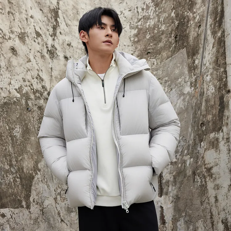 雪羽迪保暖连帽时尚男款爆款新款正品95冬季外套男羽绒服鸭绒