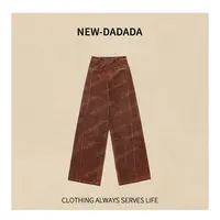 利达 NEW DADADA显瘦高腰复古气质时尚设计师百搭休闲裤子TDM1487