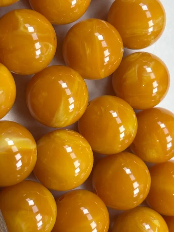 非金属仿珍珠手链 原矿海南鸡油红圆珠可做挂件单珠散珠配珠50颗