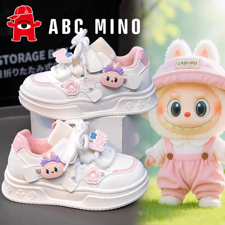 ABC MINO拉布布女童鞋子2025新款秋季儿童运动小白鞋轻便女孩板鞋