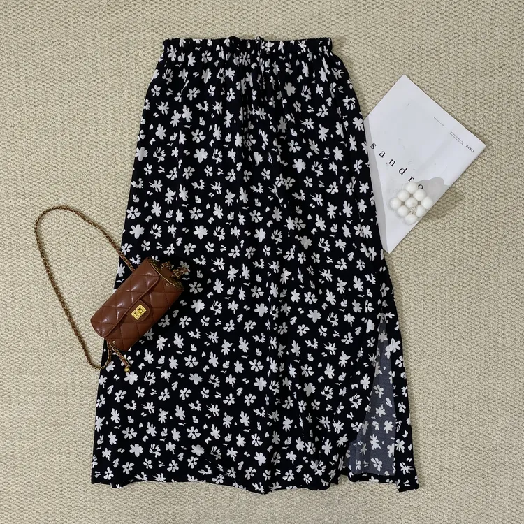 小韩日记【繁花日常】半身裙碎花时尚休闲复古满印百搭花色6852