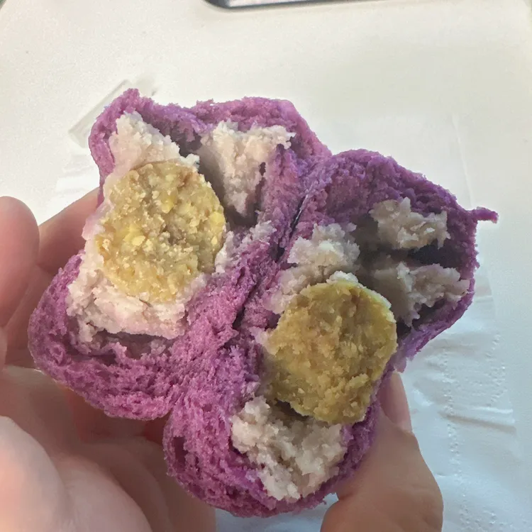芋泥紫薯板栗包紫薯芋泥包板栗包紫薯芋泥饼豆沙包紫薯馒头