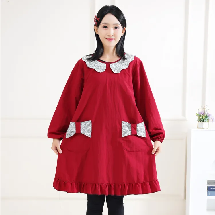 棉布围裙女厨房家用网红时尚可爱韩版薄款罩衣防油污围腰工作定制