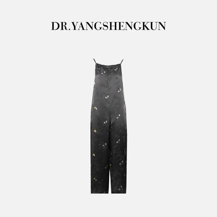 杨圣坤夏季新品真丝香云纱非遗女装高级感气质显瘦连体裤L256710