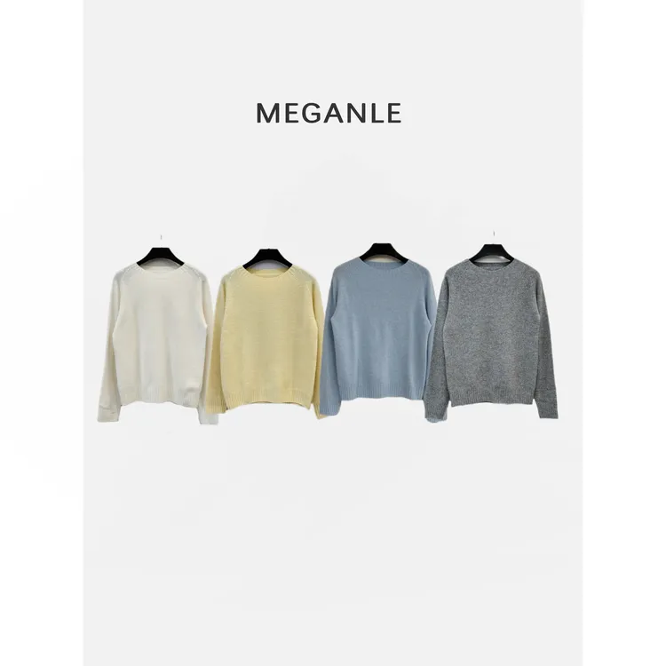 【糖果屋】MEGANLE 羊绒羊毛软糯亲肤圆领长袖针织毛衣2025287