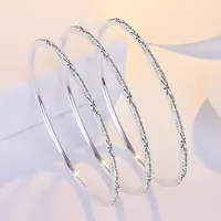 925银手镯 【新人福利】三生三世银手镯满天星闭口实心女款磨砂手环