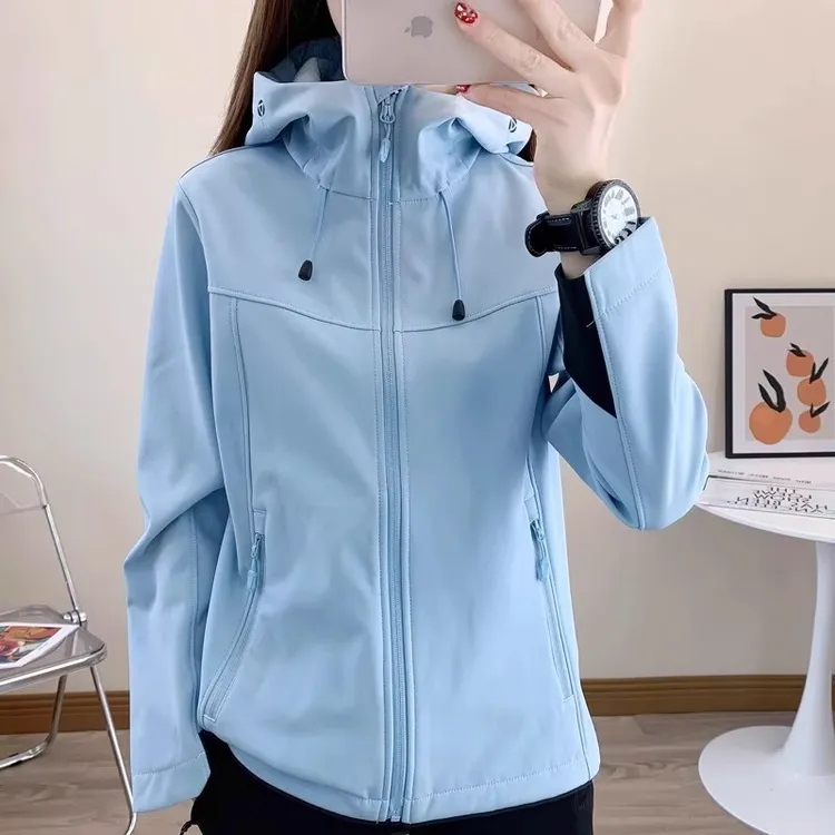 bofu/博孚软壳衣单层薄冲锋衣女春秋季新款加绒弹力防水休闲外套