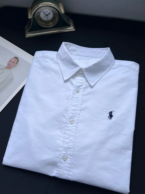 “丹青”夏季长袖小马刺绣牛津纺男士衬衫纯棉休闲商务禅意男装