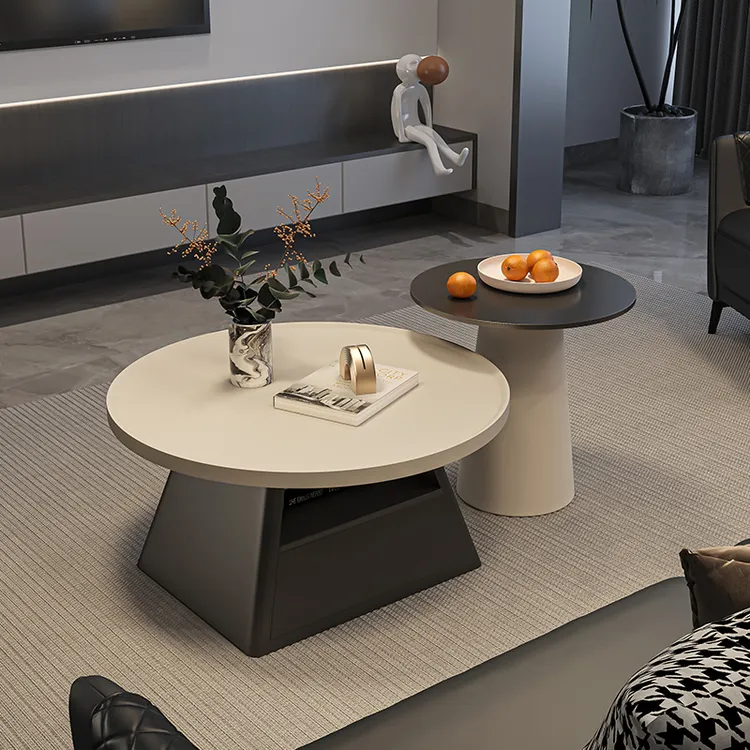 组合圆形茶几现代简约轻奢极简高级感设计师款小户型客厅家用新款