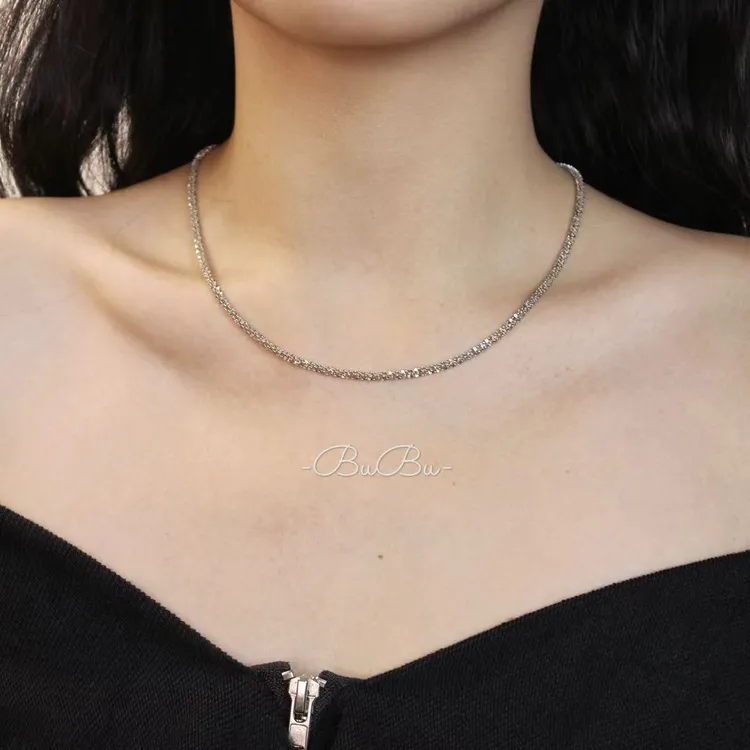 坠链均925银 <北极冰晶>波光粼粼超闪锁骨链闪耀璀璨choker项链