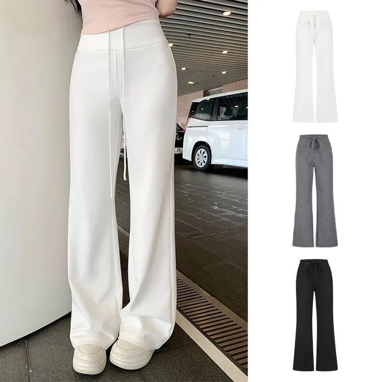 Moses Queen/魔西女王美式休闲卫裤设计感高腰拖地阔腿裤