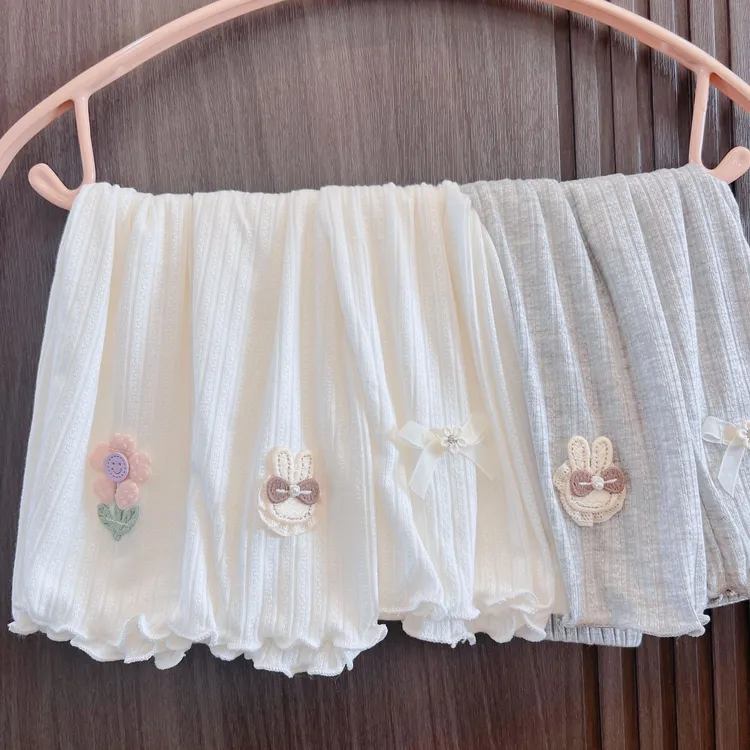 女童夏季薄裤子宝宝夏天七分裤短裤婴幼儿白色打底裤小童百搭洋气
