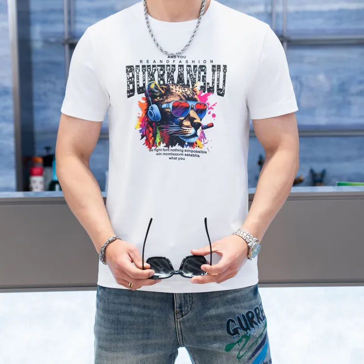 【TBIT品质男装】新款男士轻奢时尚休闲百搭半袖修身显瘦圆领短袖