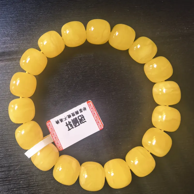 珍藏级（杨枝甘露）焦皮同料12m老型蜜蜡手串经典女款时尚精美单圈