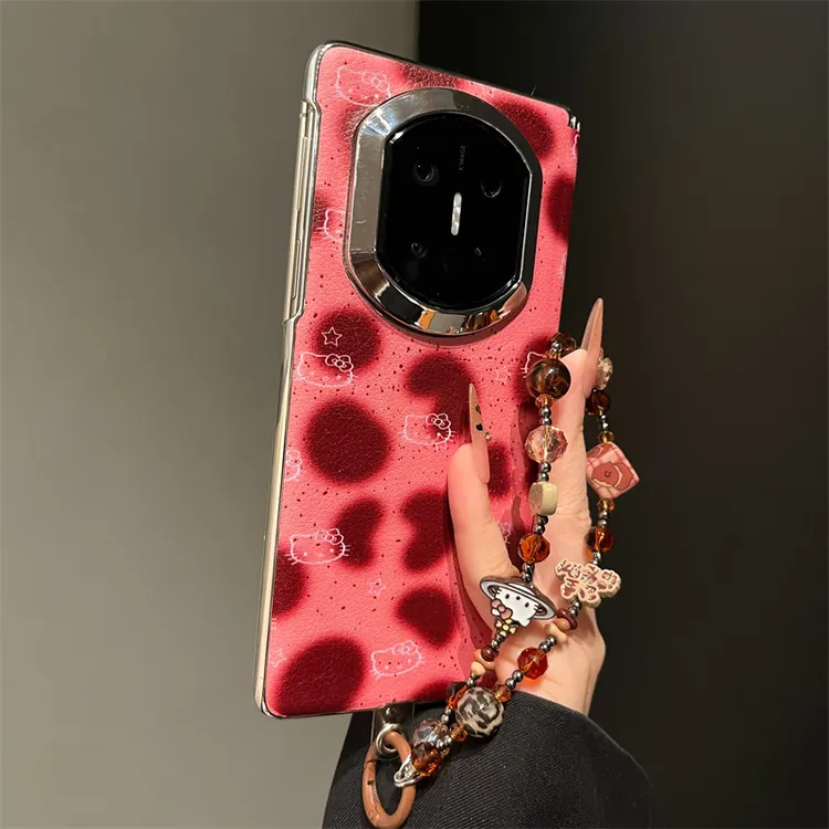 适用华为mateX7手机壳ins风豹纹星星KT猫mateX6中轴保护X5新款女