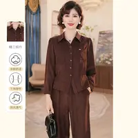 2025新款妈妈装秋装时尚套装气质中年女装宽松两件套显瘦上衣裤子
