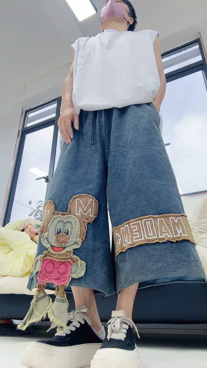 【003】直筒女裤潮牌欧货女装大码牛仔长裤