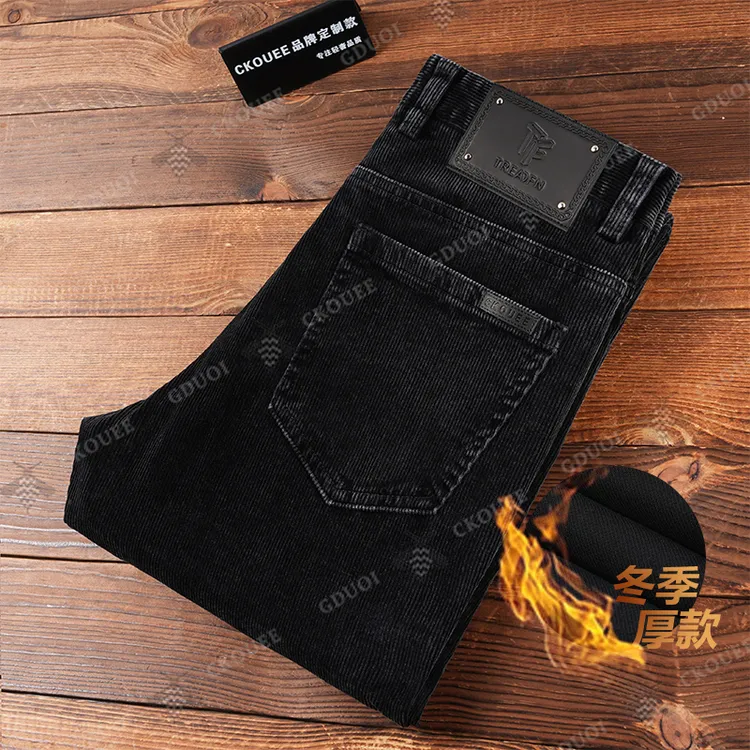 CKOUEE2025秋冬厚款高端轻奢男士灯芯绒舒适时尚百搭修身休闲裤