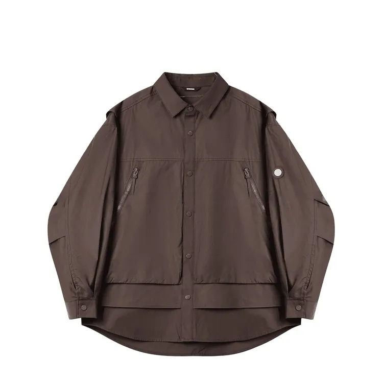 户外工装风假两件时尚潮牌外套新款宽松休闲百搭痞帅高级感男夹克