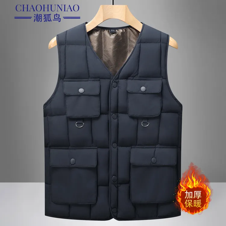 中老年坎肩男式男装加厚保暖石墨烯自发加热爸爸装冬季加绒加厚