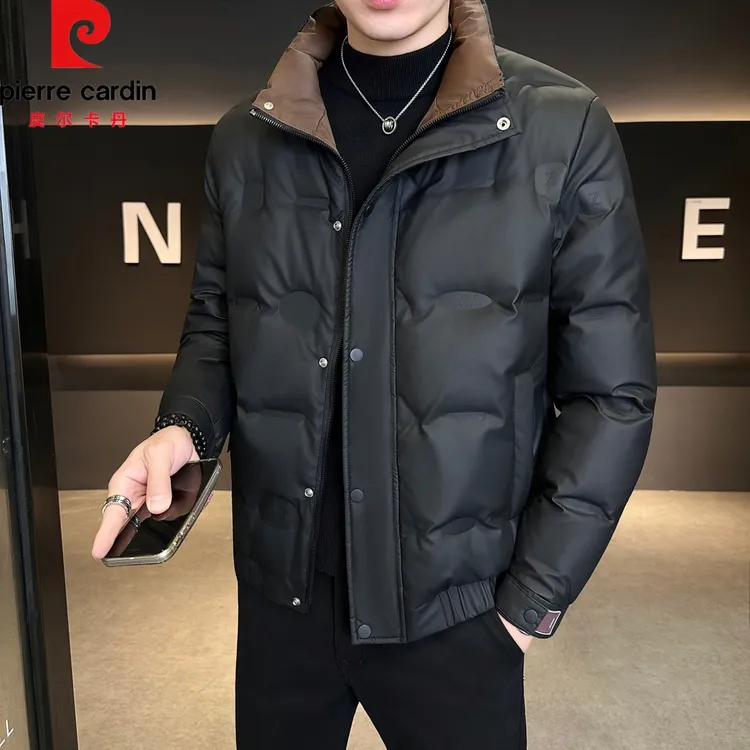 皮尔卡丹羽绒服男士冬季新款休闲立领白鸭绒袄子潮流帅气保暖外套