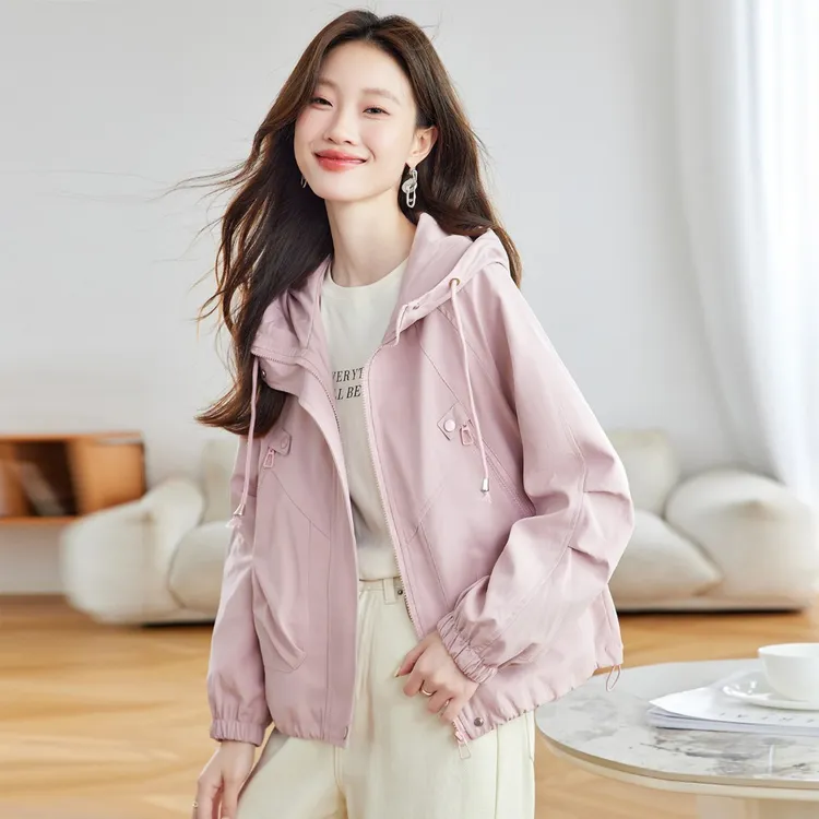 短外套女2025早秋新款连帽韩版宽松时尚超好看户外运动风衣冲锋衣