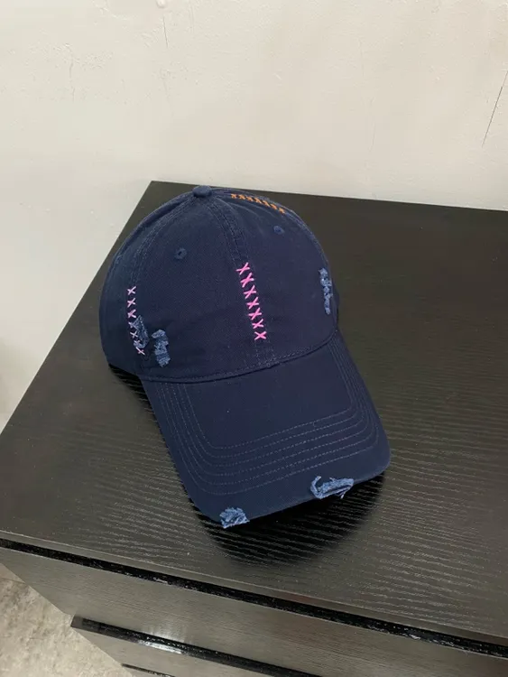 个性做旧破边缝线加大加宽鸭舌帽男女情侣酷帅休闲时尚棒球帽软顶