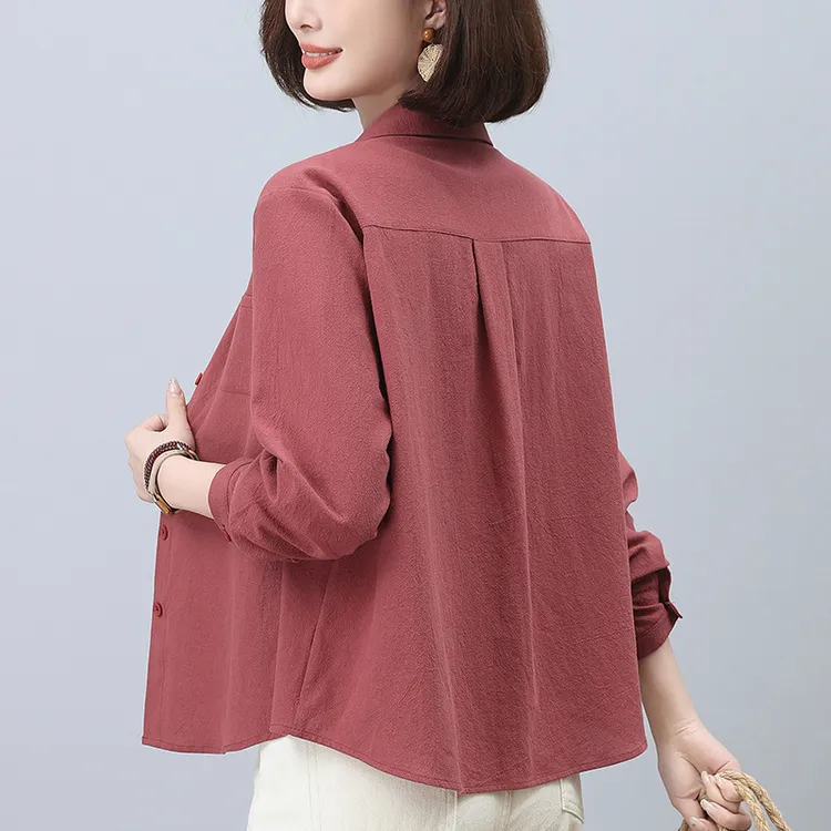 大码衬衫女春秋新款中老年妈妈宽松休闲百搭减龄外穿上衣中年显瘦