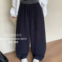 2025仟禧家高腰显瘦垂感慵懒风抽绳弯刀裤