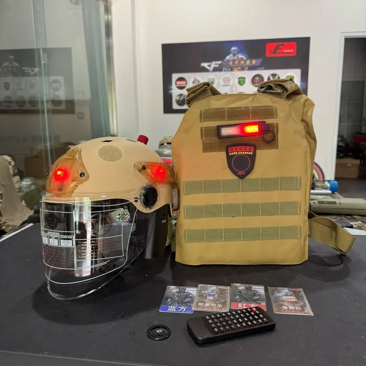 真人cs判定装备迷彩绝地求生头盔套装多功能黑色马甲感应头盔马甲